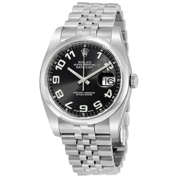 Datejust Black Concentric Dial Stainless Steel Jubilee Watch 116200BKCAJ