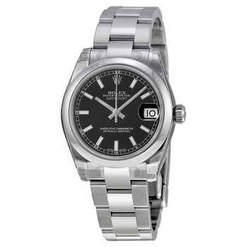 Datejust Lady 31 Black Dial Stainless Steel Oyster Bracelet Automatic Watch 178240BKSO