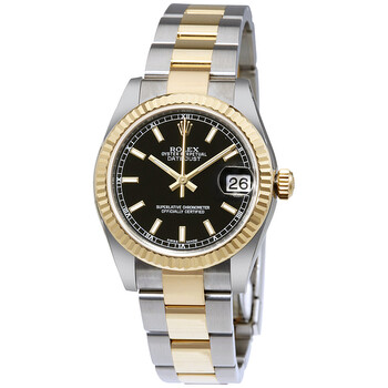 Datejust Lady 31 Black Dial Stainless Steel and 18K Yellow Gold Oyster Bracelet Automatic Watch 178273BKSO