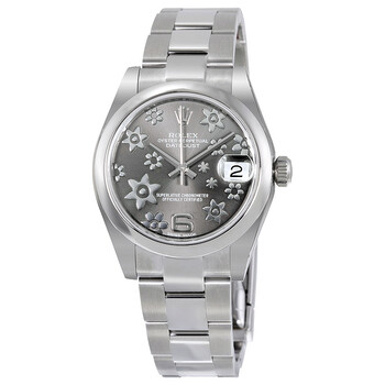 Datejust Lady 31 Floral Rhodium Dial Stainless Steel Oyster Bracelet Automatic Watch 178240RFO