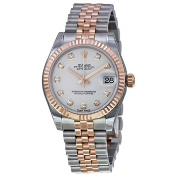 Datejust Lady 31 White Dial Stainless Steel and 18K Everose Gold Jubilee Bracelet Automatic Watch 178271WDJ