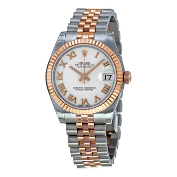 Datejust Lady 31 White Dial Stainless Steel and 18K Everose Gold Jubilee Bracelet Automatic Watch 178271WRJ