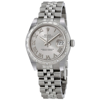 Datejust Rhodium Dial Stainless Steel and 18K White Gold Automatic Watch 178344SRJ