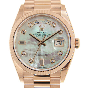 DayDate 36 Mother of Pearl Diamond Dial Automatic 18kt Everose Gold President Watch 128235MDP