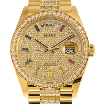 DayDate 36 Paved Dial 18kt Yellow Gold DiamondSet President Watch 128348DSDP