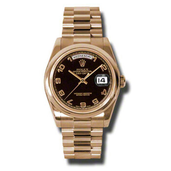 DayDate Black Dial 18K Everose Gold President Automatic Watch 118205BKAP