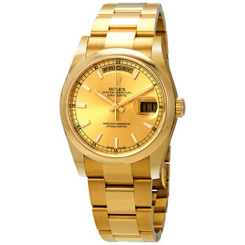 DayDate Champagne Dial 18K Yellow Gold Oyster Bracelet Automatic Watch 118208CSO