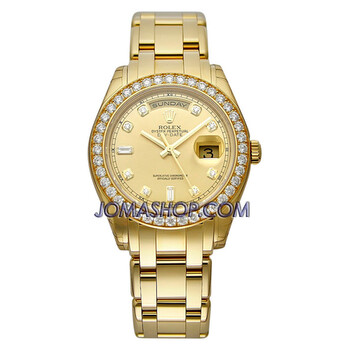 DayDate Champagne Diamond Dial 18K Yellow Gold Automatic Watch 18948CDPM