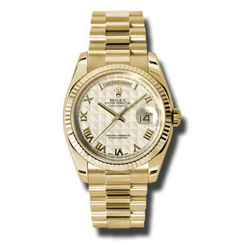 DayDate Ivory Pyramid Dial 18K Yellow Gold President Automatic Watch 118238IPRP