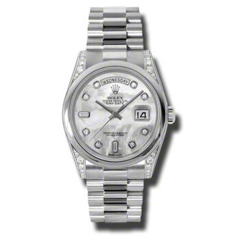DayDate Mother Of Pearl Dial Platinum President Automatic Watch 118296MDP