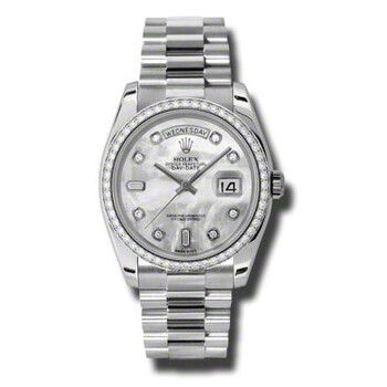 DayDate Mother Of Pearl Dial Platinum President Automatic Watch 118346MDP