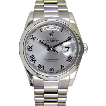DayDate Silver Dial 18K White Gold President Automatic Watch 118209SRP