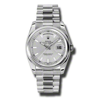 DayDate Silver Dial Platinum President Automatic Watch 118206SSP
