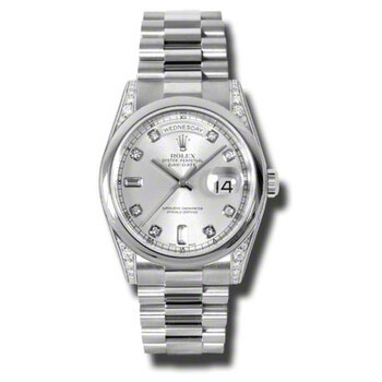 DayDate Silver Dial Platinum President Automatic Watch 118296SDP