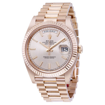DayDate Sundust Stripe Dial 18K Everose Gold Automatic Watch 228235SNSSP