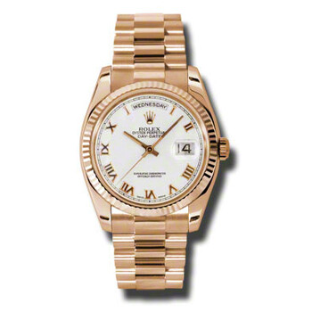 DayDate White Dial 18K Everose Gold President Automatic Watch 118235WRP
