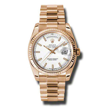 DayDate White Dial 18K Everose Gold President Automatic Watch 118235WSP