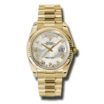 DayDate White MotherOfPearl Dial 18K Yellow Gold President Automatic Watch 118238MRP