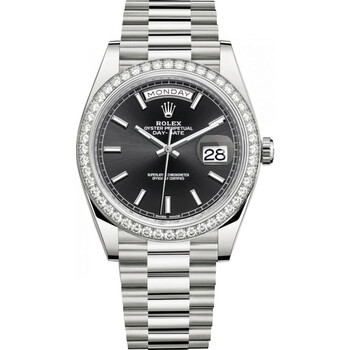 Day Date 40 Automatic Black Dial 18kt White Gold Watch 228349BKSP