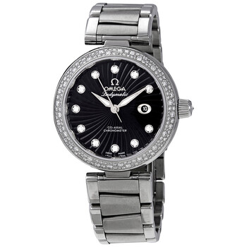 DeVille Black WavePatterned Diamond Dial Automatic Watch 425.35.34.20.51.001