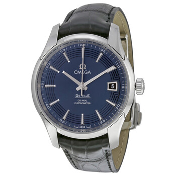 DeVille Blue Dial Black Leather Watch 431.33.41.21.03.001