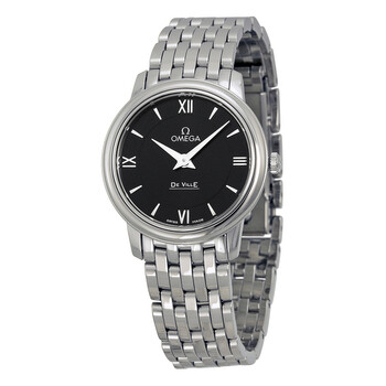 DeVille Prestige Black Dial Stainless Steel Watch