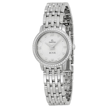 DeVille Prestige Silver Diamond Dial Stainless Steel Watch