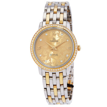 De Ville Champagne Butterfly Diamond Dial Watch 424.25.27.60.58.002