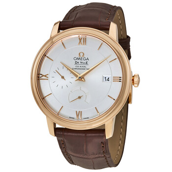 De Ville Prestige Silver Dial 18klt Rose Gold Automatic Watch