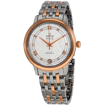De Ville Silver Diamond Dial Steel and 18kt Rose Gold Watch 424.20.33.20.52.002