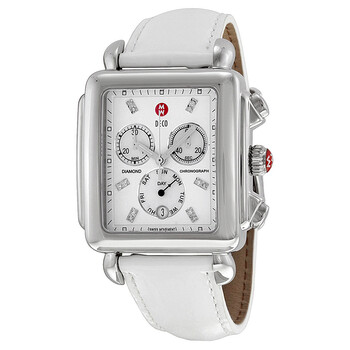 Deco XL Mother of Pearl White Leather Watch MWW06Z000011