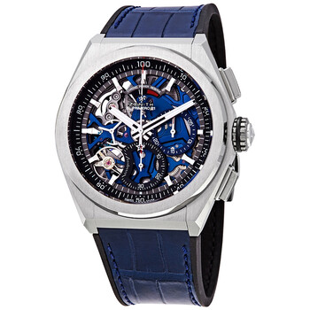 Defy El Primero 21 Chronograph Automatic Blue Skeletal Dial Titanium Watch 95.9002.900478.R584