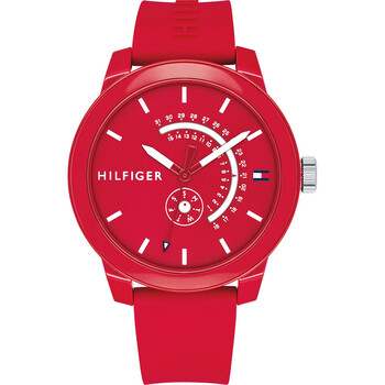 Denim Quartz Red Dial Watch