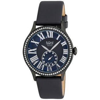 Diamond Quartz Crystal Black Mother of Pearl Dial Watch BUR056BK