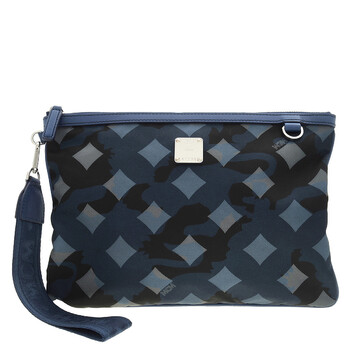 Dieter Zip Pouch In Munich Lion Camo In Estate Blue