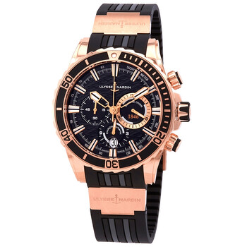 Diver Black Dial 18kt Rose Gold Automatic Watch