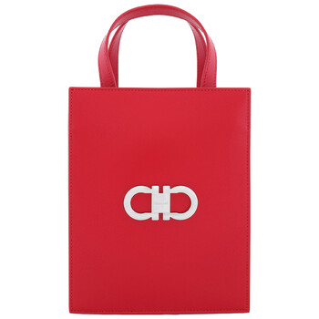 Double Gancini Mini Leather Tote Bag