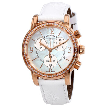 Dressport White Mother of Pearl Dial White Leather Watch T0502176711701