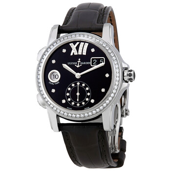 Dual Time Black Dial Diamond Automatic Watch 3343222B3002
