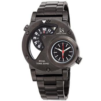 Dual Time Quartz Black Dial Watch JX143BK