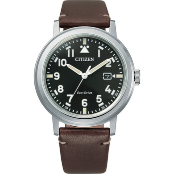 EcoDrive Black Dial Brown Leather Watch AW162021E