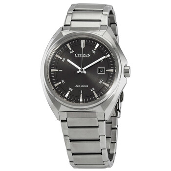 EcoDrive Black Dial Stainless Steel Watch AW157087H