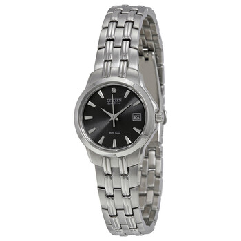 EcoDrive Black Dial Stainless Steel Watch EW154054E