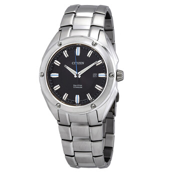 EcoDrive Black Dial Titanium Watch BM713058E
