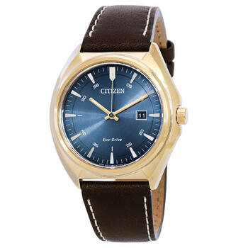 EcoDrive Blue Dial Brown Leather Watch AW157311L