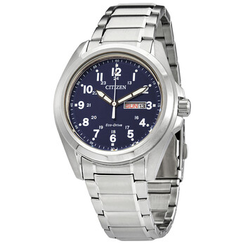 EcoDrive Blue Dial Stainless Steel Watch AW005058L