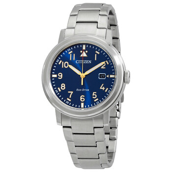 EcoDrive Blue Dial Stainless Steel Watch AW162081L