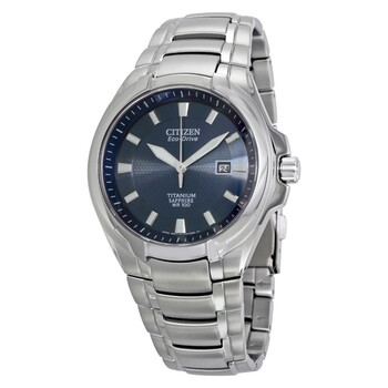 EcoDrive Blue Dial Titanium Watch BM717053L