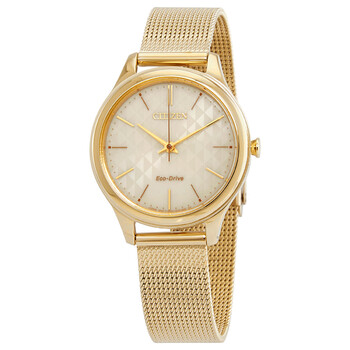 EcoDrive Campagne Dial Goldtone Mesh Watch EM050286P