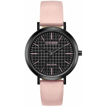 EcoDrive Checkered Black Dial Watch EM076501E